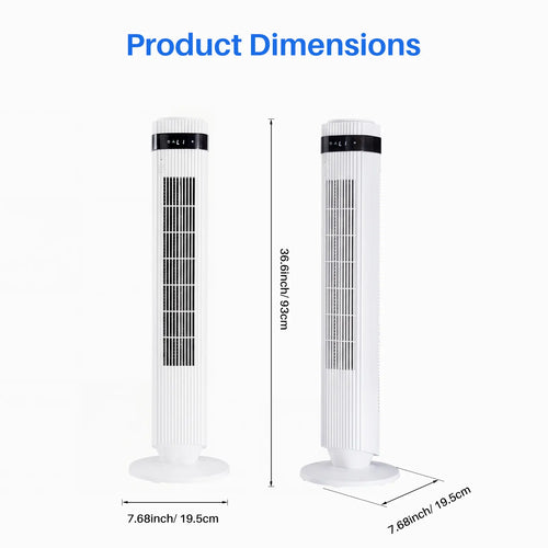 【New】Tower Fan for Bedroom, 28dB Silent Standing Fan with 12H Timer, Smart Auto Mode, 64° Oscillating Bladeless Cooling Fan for Home Office - Color: White